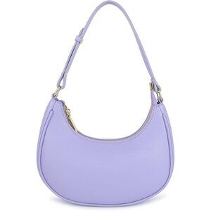 Women Purple Retro Classic Clutch Shoulder Tote Hand Bag With Zipper Closure